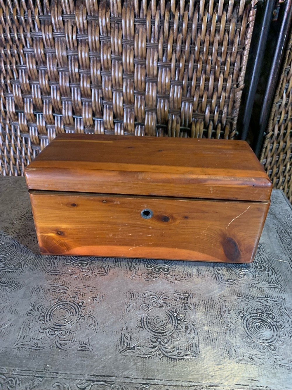 Vintage Lane Cedar Chest Jewelry Box